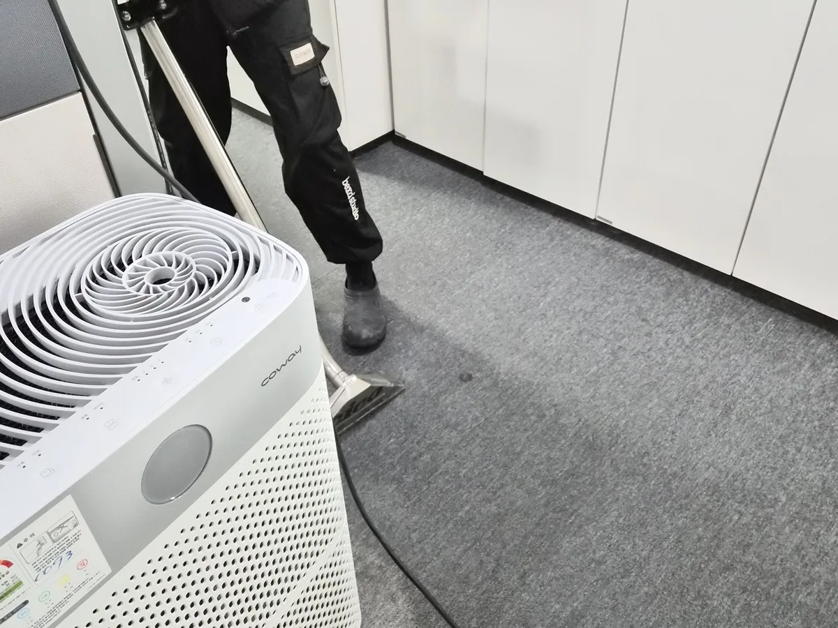 북구 화명동 사업장 로비·복도 카페트 바닥 위생청소 사례 - 행진크린